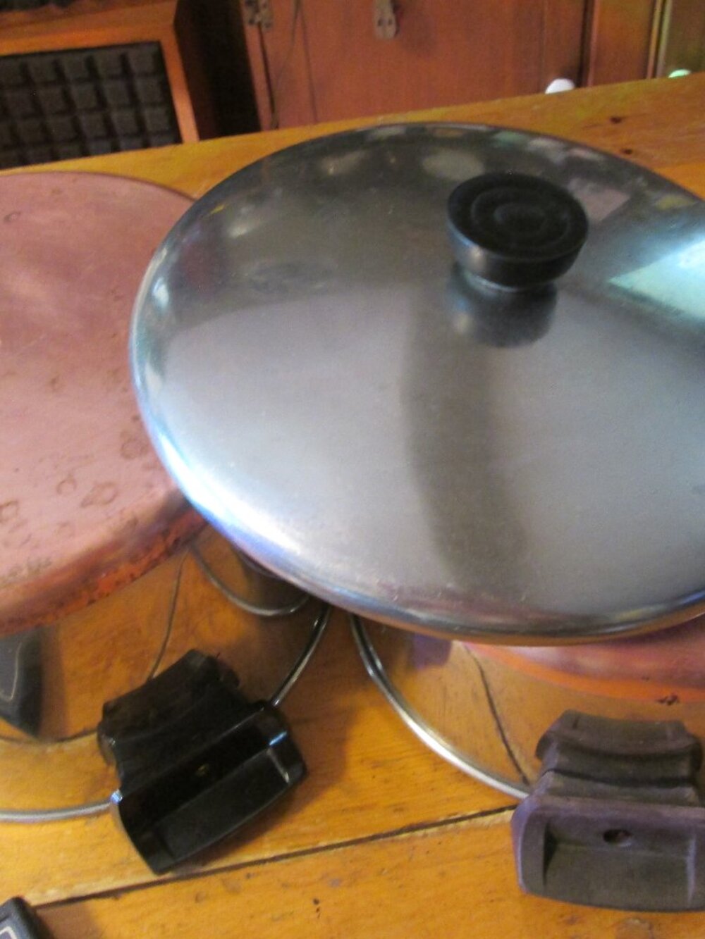Vtg Revere Ware 3 pc Clinton Il 1801 stock pots 6 qt 4 qt one lid fits both